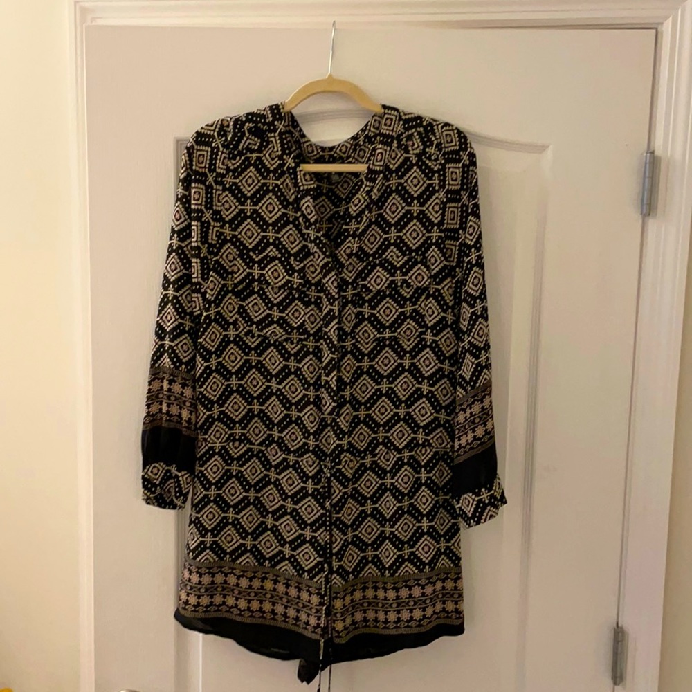 Aqua long-sleeve romper